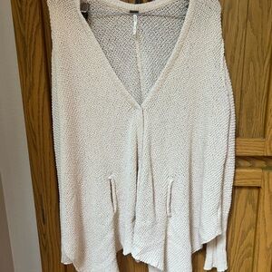 Free People Ivory Knit Open Cardigan